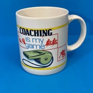 Vintage "Coaching Is My Game" Sports Whistle Coffee Mug Contenova